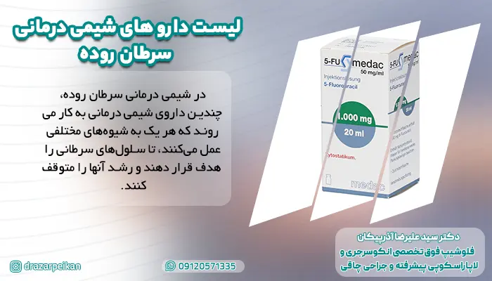 لیست دارو های قابل مصرف برای شیمی درمانی بیماران سرطان روده